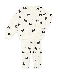 Miles The Label Girls' Bows Print Sweatshirt & Leggings Set - Little Kid, Big Kid