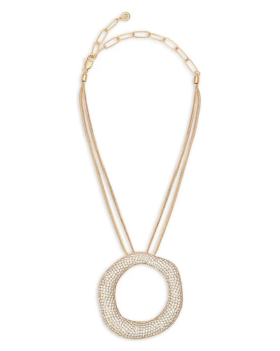 Ettika Pave Open Circle Pendant Necklace, 12-17.5