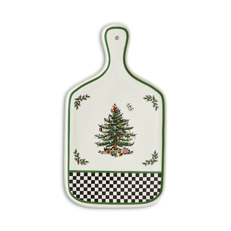 Spode Christmas Tree Black & White Serving Board, 13.5