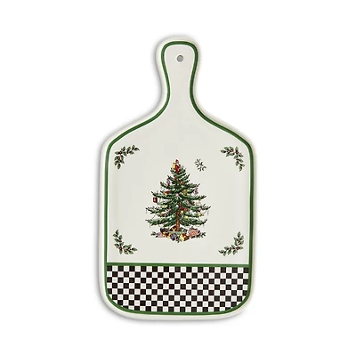 Spode Christmas Tree Black & White Serving Board, 13.5