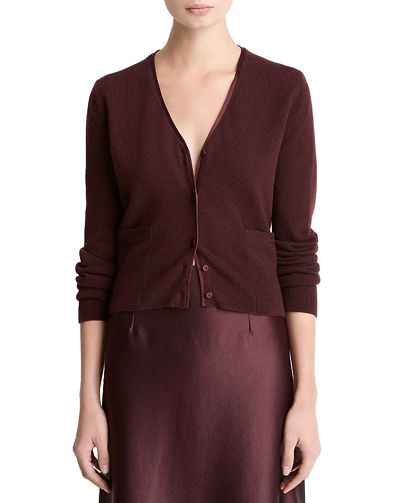 Vince Wool Blend V Neck Cardigan Sweater