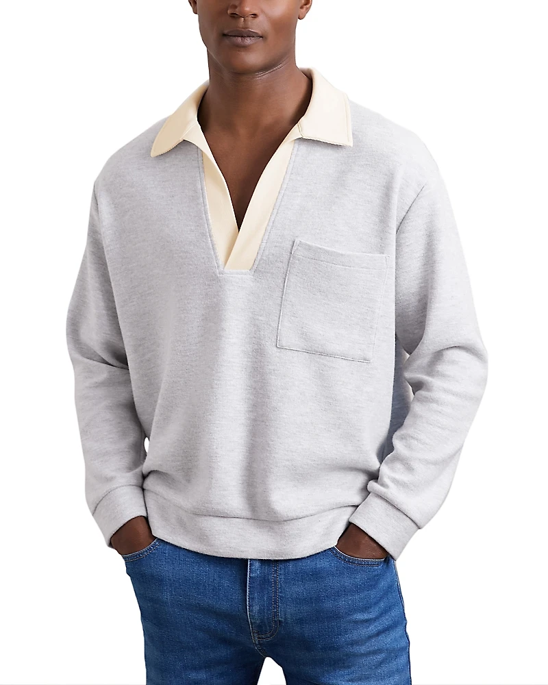 Reiss Hoyle Open Contrast Collar Polo Shirt