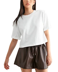 Mable Crewneck Shoulder Pad Top