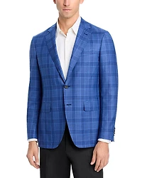 Canali Kei Plaid Unstructured Trim Fit Sport Coat