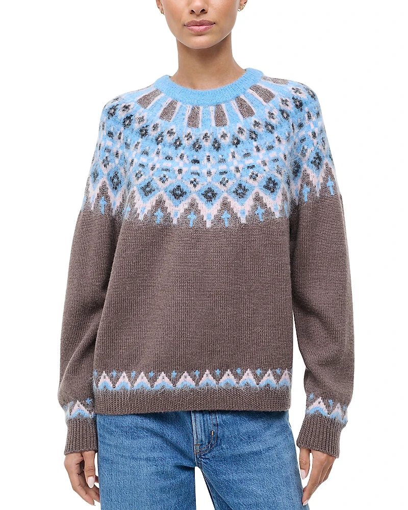Staud Zane Crewneck Fair Isle Sweater