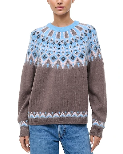 Staud Zane Crewneck Fair Isle Sweater
