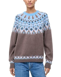 Staud Zane Crewneck Fair Isle Sweater