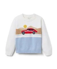 Janie and Jack Unisex The Race Car Sweater - Little Kid, Big Kid