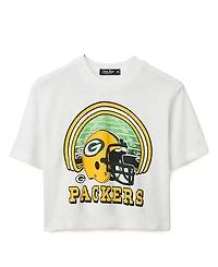 Junk Food Clothing Women's Nfl Green Bay Packers Game Time Mock Neck Crop Tee