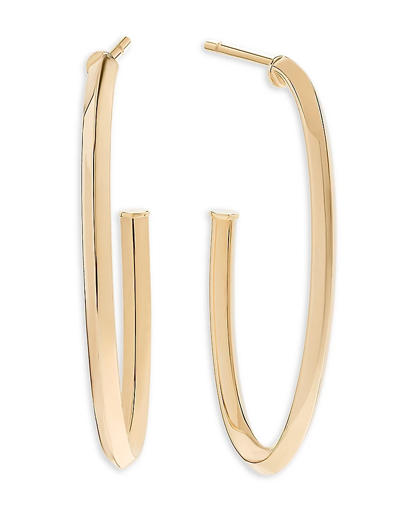 Lana Jewelry 14K Yellow Gold Narrow Oval Hoop Earrings