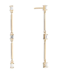 Lana Jewelry Baguette Diamond Bar Linear Drop Earrings