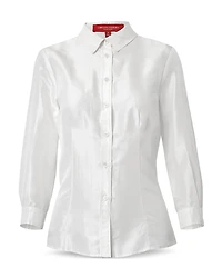 Carolina Herrera Silk Taffeta Collared Shirt