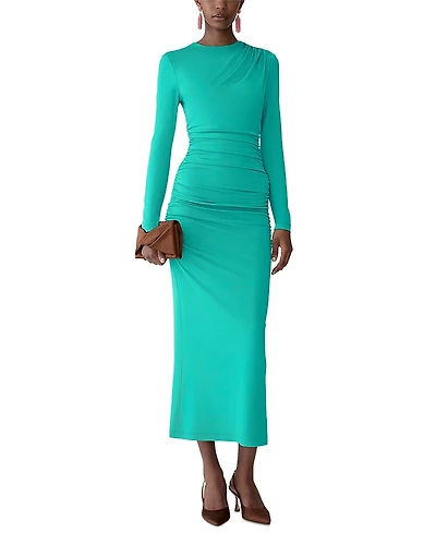 Carolina Herrera Draped Mock Neck Dress