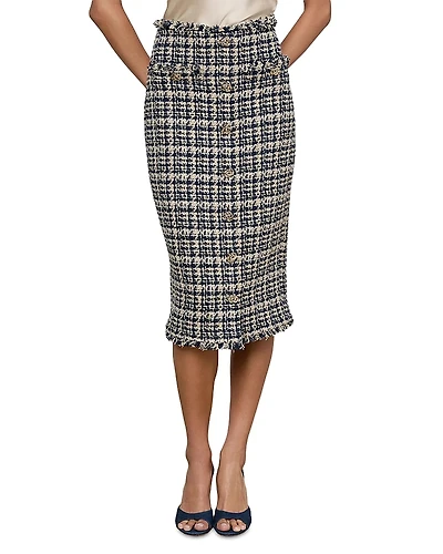 L'Agence Tai Button Front Midi Skirt