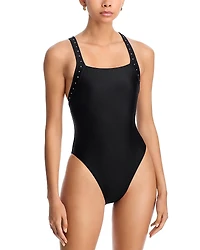 Aqua Swim Studded One Piece Swimsuit - Exclusive