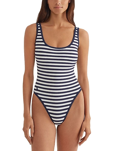 Lauren Ralph Scoop Neck One Piece Swimsuit