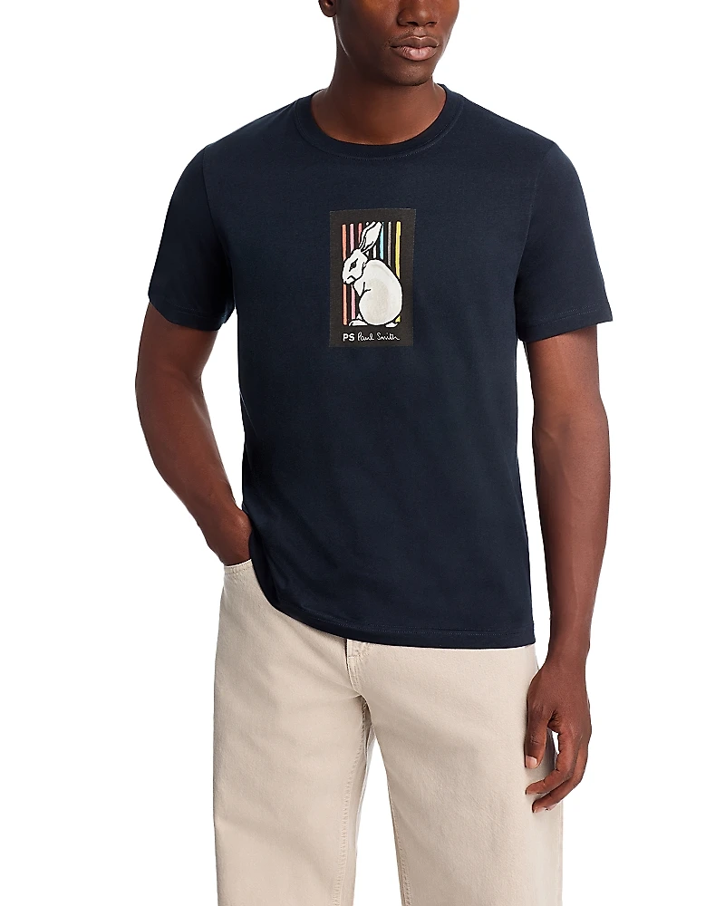 Ps Paul Smith Regular Fit Short Sleeved Rabbit Stripe Tee