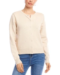 Karen Kane Faux Pearl Trim Cardigan