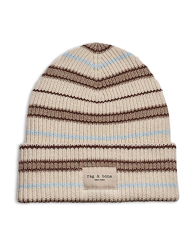 rag & bone Blake Multi Stripe Knit Wool Blend Beanie