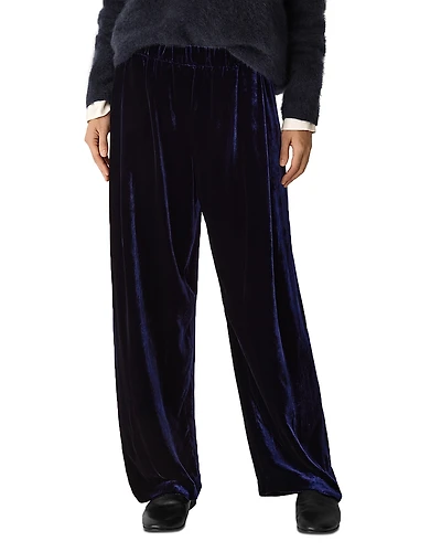 Eileen Fisher Plus Velvet Straight Ankle Pleated Pants