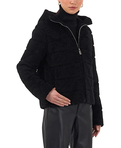 Gorski Horizontal Shearling Zip Jacket With Hood