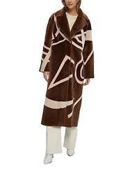 Gorski Merino Shearling Coat with Intarsia