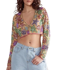 Nasty Gal Star And Heart Embellished Crop Jacket