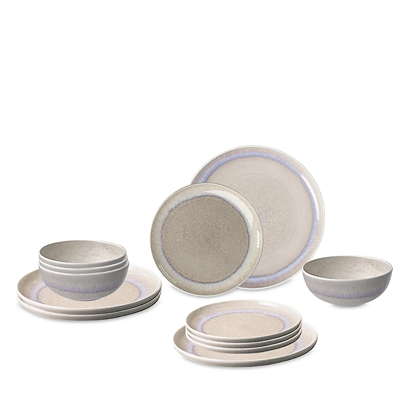 Villeroy & Boch Perlemor Sand 12 Piece Dinnerware Set, Service for 4