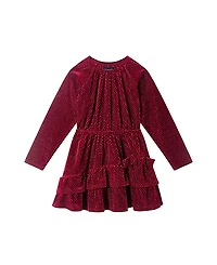 Andy & Evan Girls' Velvet Asymmetrical Tiered Dress - Little Kid