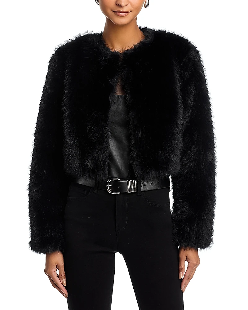 Aqua x Salvatore Rizza Faux Fur Bolero Jacket - Exclusive
