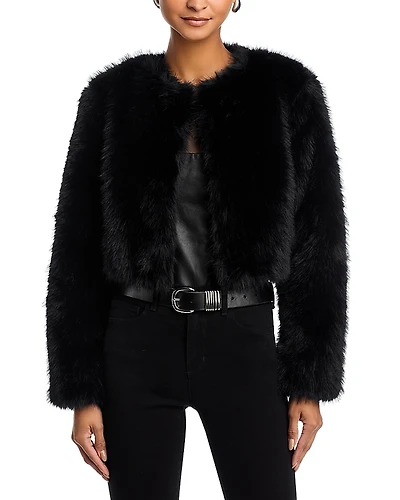 Aqua x Salvatore Rizza Faux Fur Bolero Jacket - Exclusive