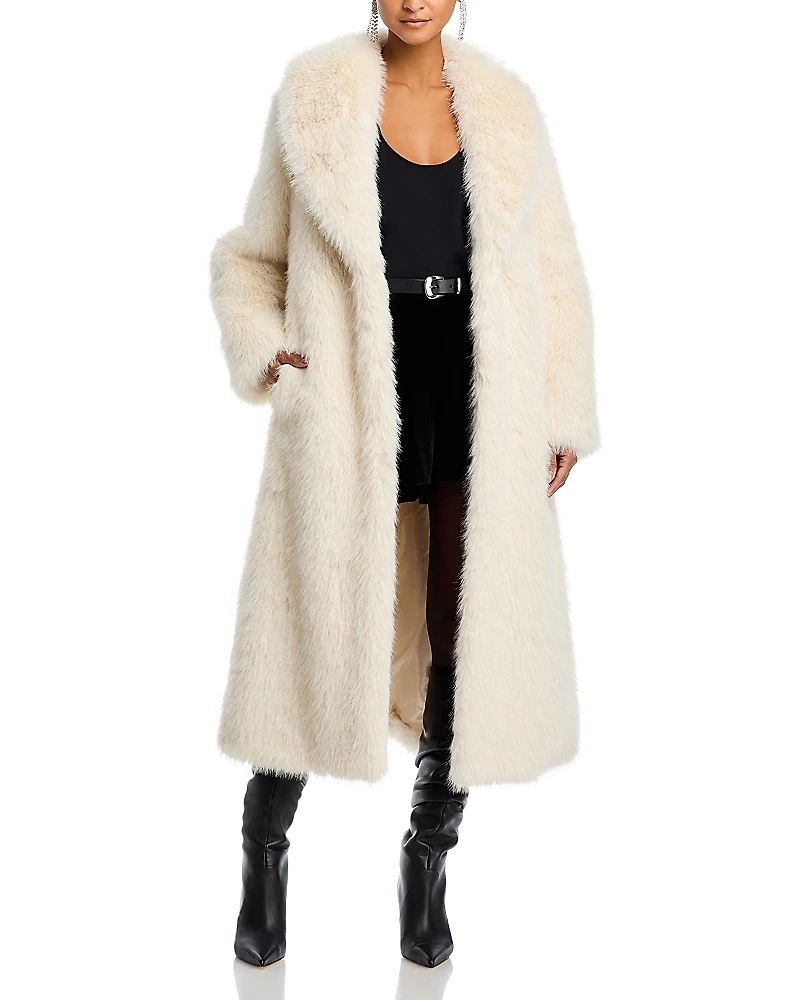 Aqua x Salvatore Rizza Long Faux Fur Coat - Exclusive