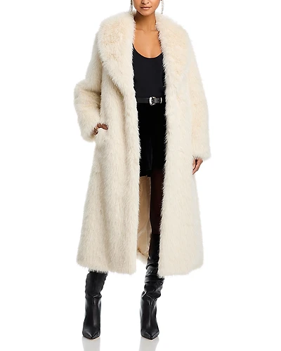 Aqua x Salvatore Rizza Long Faux Fur Coat - Exclusive