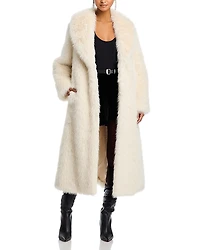 Aqua x Salvatore Rizza Long Faux Fur Coat - Exclusive