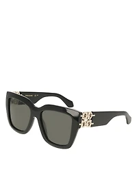 Ferragamo Gancini Chain Hinge Square Sunglasses, 55mm