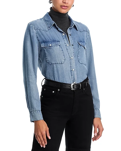 Aqua Western Denim Shirt - Exclusive