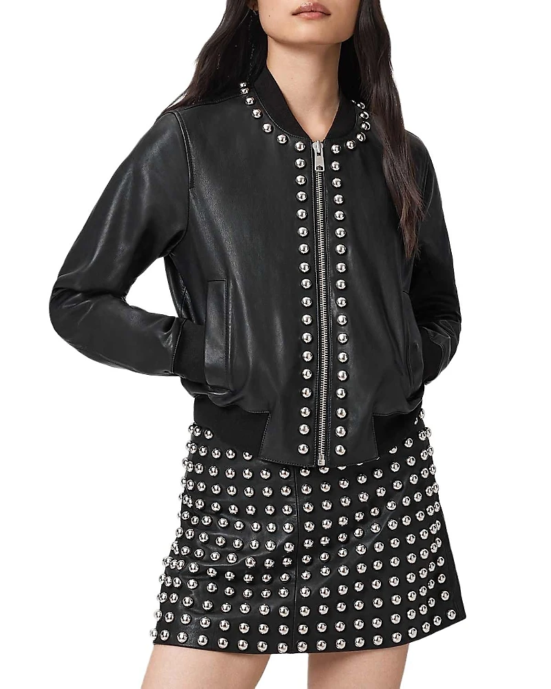 Allsaints Orten Wilder Leather Bomber Jacket