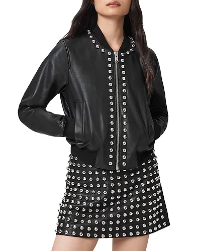 Allsaints Orten Wilder Leather Bomber Jacket