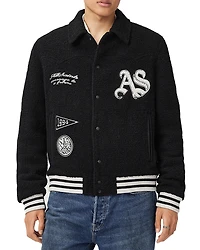 Allsaints Baum Textured Varsity Jacket