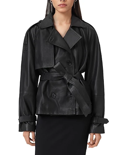Allsaints Reed Leather Trench Jacket