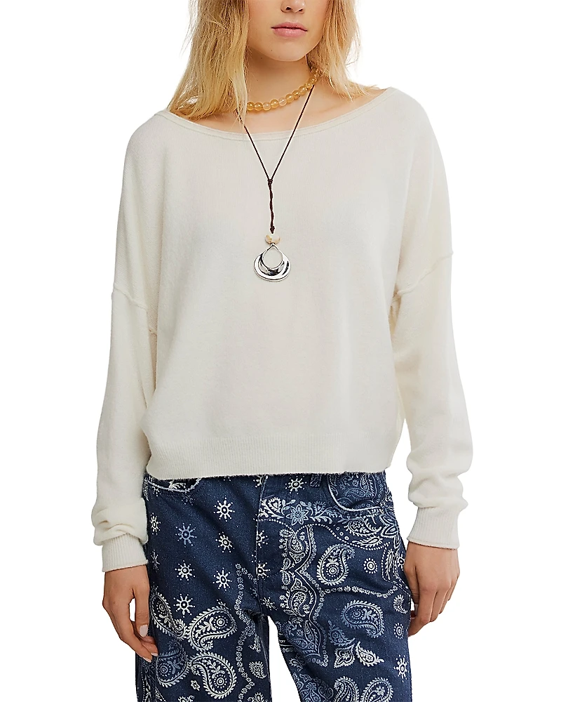 Free People See Me Pullover Boatneck Sweater