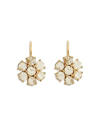 Ileana Makri 18K Yellow Gold Florescence Lab Grown Champagne Diamond Daisy Bloom Drop Earrings
