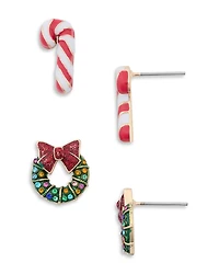Baublebar Candy Cane & Mistletoe Earrings Set