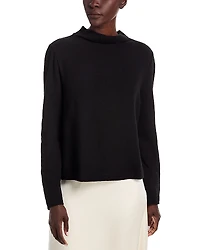 Eileen Fisher Cotton Jacquard Funnel Neck Sweater