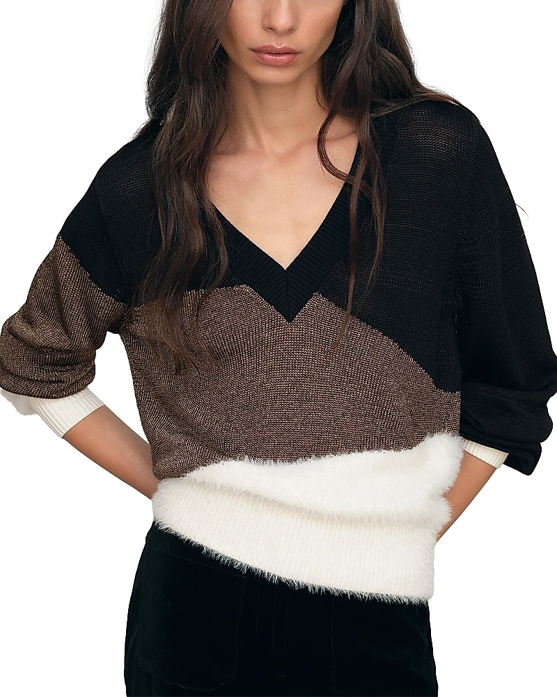 Reiss Metallic Patterned Sweater