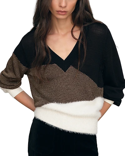 Reiss Metallic Patterned Sweater