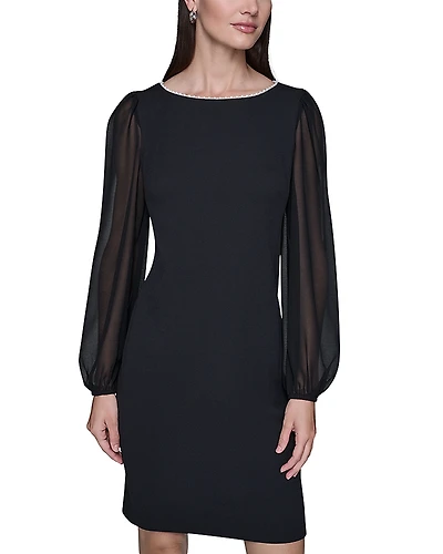 Karl Lagerfeld Paris Scuba Crepe Sheath Dress