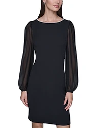 Karl Lagerfeld Paris Scuba Crepe Sheath Dress