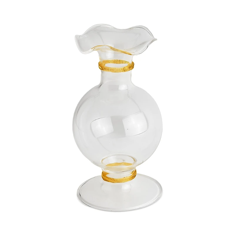 Tizo Glass Bubble Vase with Amber Band
