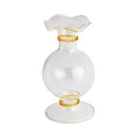 Tizo Glass Bubble Vase with Amber Band